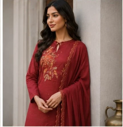 Fancy malcotton designer patch & emb. top n bottom with dupatta