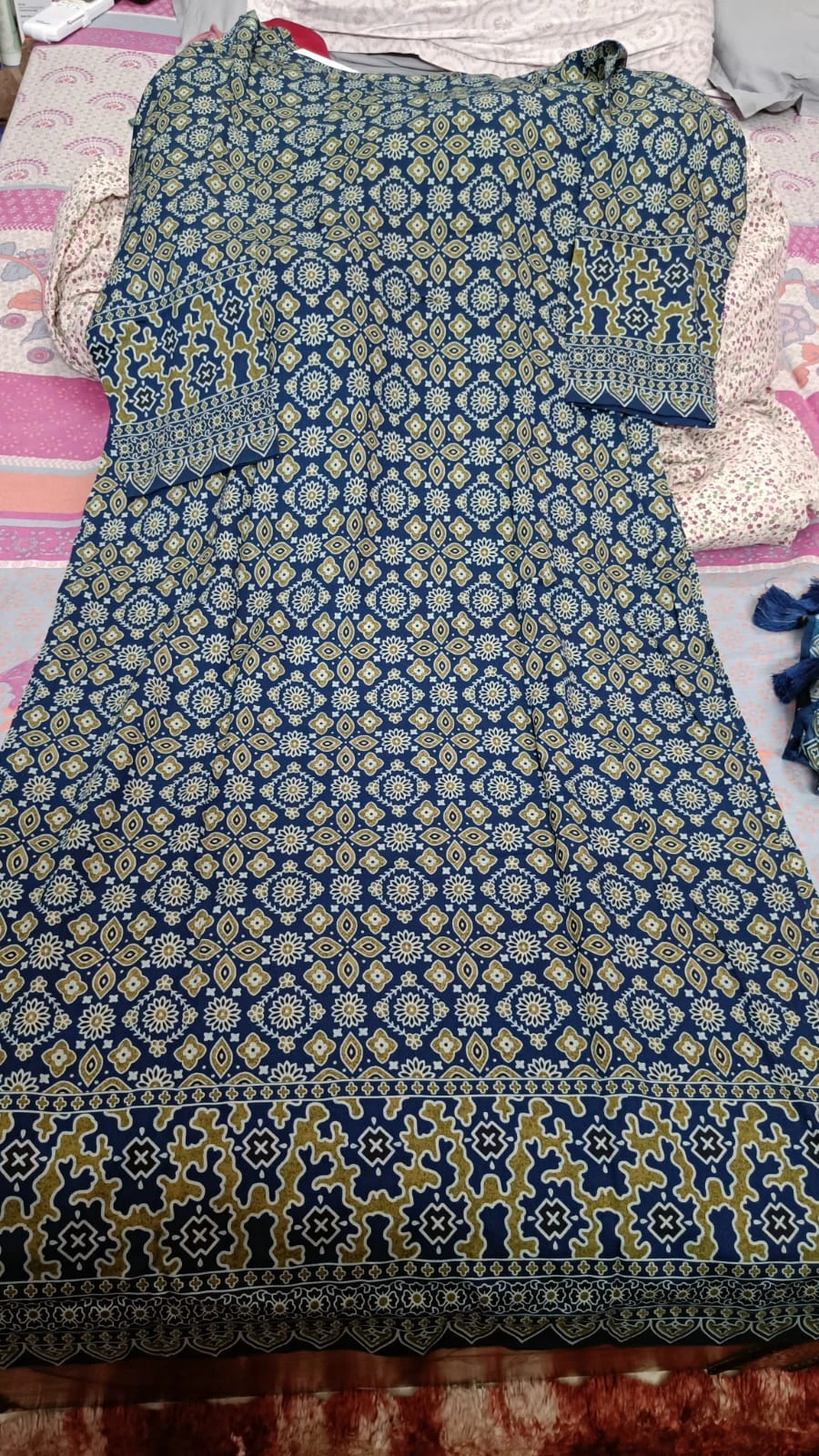Azrak printed all over suit with dupatta
