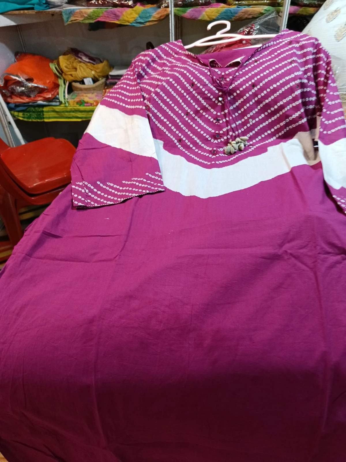 Bandhani v pattern with dupatta
