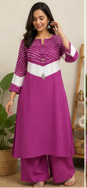 Bandhani v pattern with dupatta