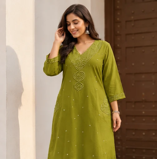 Mirror work yoke with dupatta