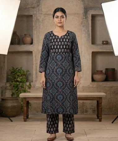 Mal Cotton Printed suit with kota doriya dupatta